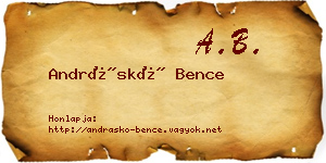 Andráskó Bence névjegykártya